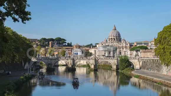 梵蒂冈城国意大利罗马提伯尔河视频的预览图