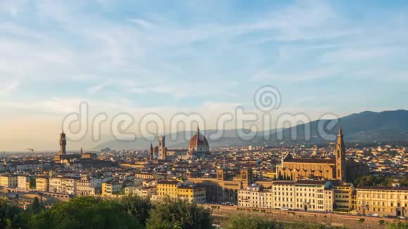 意大利佛罗伦萨佛罗伦萨的日落景色视频的预览图