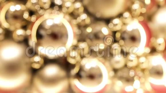 发光的波克灯抽象模糊的圣诞树球灯背景视频的预览图