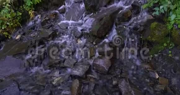在犹他州山谷的一片森林中一个瀑布般的岩石视频的预览图