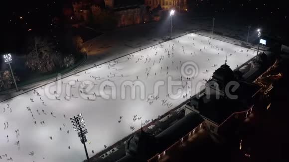 布达佩斯的城市公园冰场视频的预览图