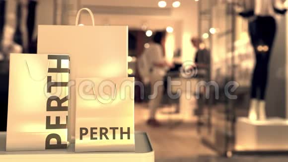 带有珀斯文字的袋子澳洲购物相关3D动画视频的预览图
