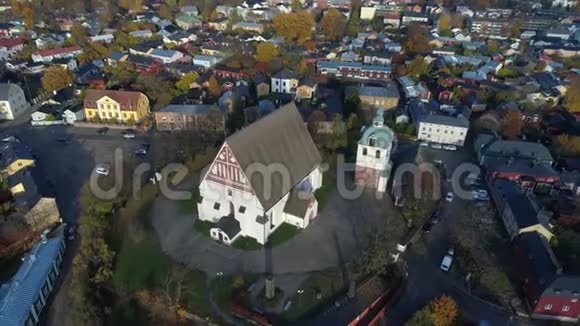 老路德大教堂的城市背景波沃航空录像视频的预览图