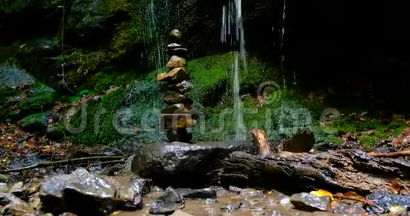 石击惊人的丛林瀑布视频的预览图