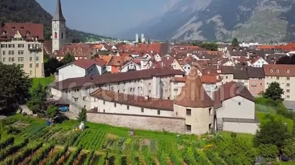 瑞士丘尔的空中景色视频的预览图