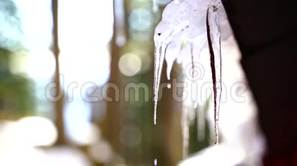 印度悬浮单冰柱熔融的接近视频的预览图