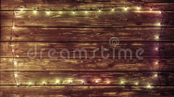 木质木板框架加兰暖色快视频的预览图