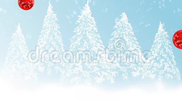 圣诞快乐动画落下的圣诞球和雪花在绿色屏幕上视频的预览图