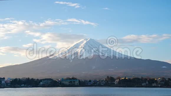 与日本川川子湖近景富士山视频的预览图
