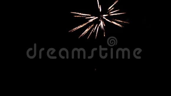 抽象模糊的五彩闪光的烟花与波克灯在夜空焰火表演节日烟花视频的预览图