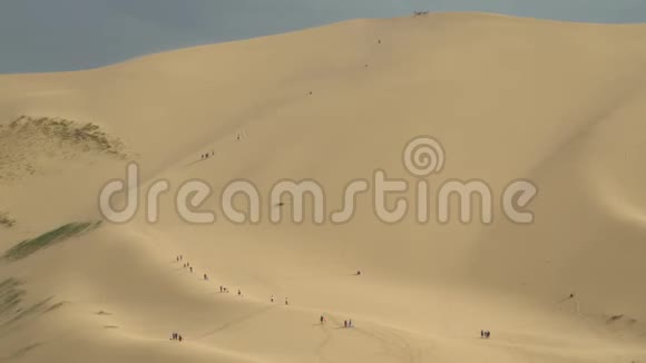 沙漠中人们行走的沙丘视频的预览图