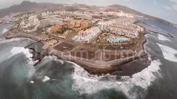 美丽的空中全景Tenerife加那利群岛西班牙视频的预览图