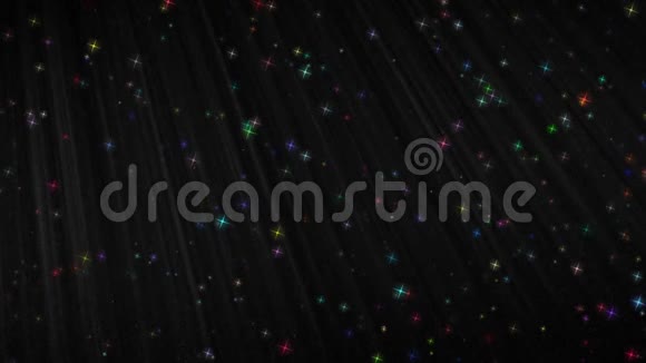 在黑色背景高清1920x1080上大量五颜六色的星星视频的预览图