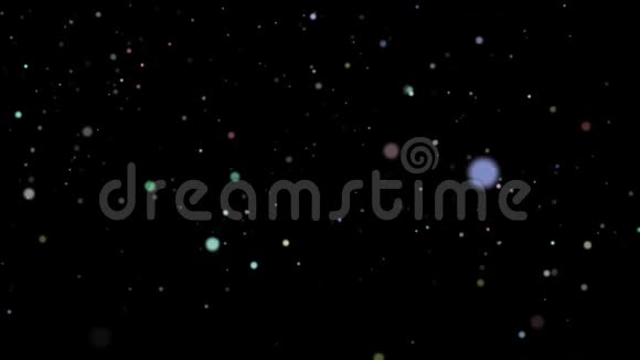 黑色背景高清彩色小球在空间中的运动视频的预览图
