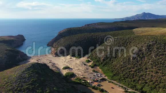 意大利撒丁岛卡拉科马利亚海滩撒丁岛是地中海第二大岛屿撒丁岛卡拉科马利亚海滩视频的预览图