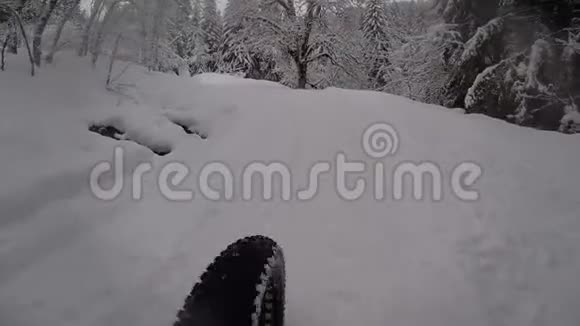 在下雪的路上骑自行车视频的预览图