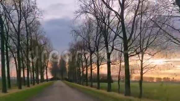 荷兰奥德贝杰兰农村的一条公路上行驶视频的预览图