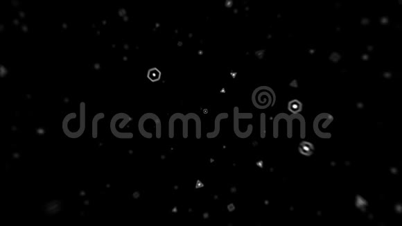 运动中的图形复合微粒在黑色背景高清上呈白色圆形视频的预览图