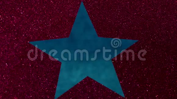 闪闪发光的红色表面内部有蓝色闪光的恒星形状视频的预览图