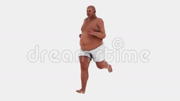 肥胖者在使用阿尔法面具跑步后体重减轻成为一个健康活跃的人视频的预览图