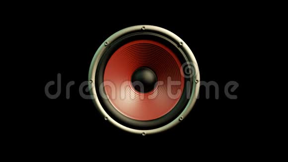 带有红膜的音频扬声器隔离在黑色播放现代音乐循环中视频的预览图