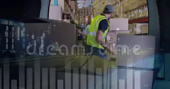工人在货车4k内堆放包裹视频的预览图