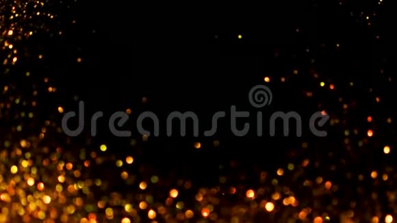 金色闪光的魔法背景离焦光和自由聚焦的地方为您的设计视频的预览图