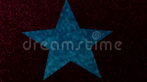 闪闪发光的红色表面内部有蓝色闪光的恒星形状视频的预览图