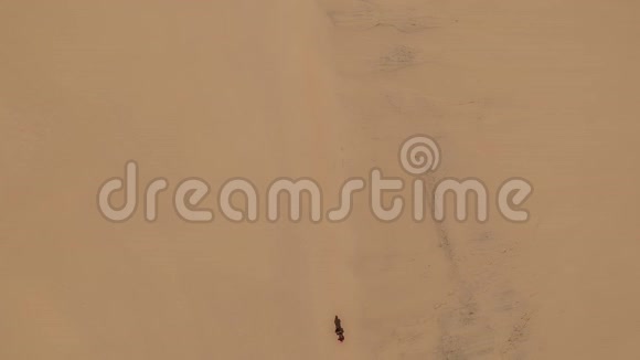 沙漠沙两个旅行者散步视频的预览图
