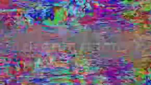振动误差数据未来派网络朋克全息背景旧电视效果为您的视频视频的预览图