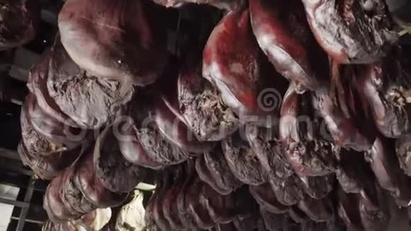 黑山腌制猪肉或火腿火腿视频的预览图