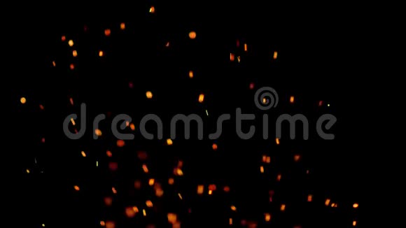黑色背景下孤立的火焰发光粒子视频的预览图