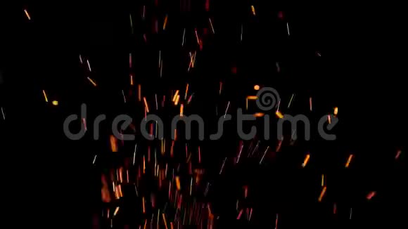 美丽的燃烧热火花孤立的火焰发光视频的预览图