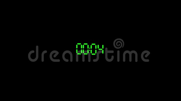 绿色数字计时器5秒开始在黑色背景视频的预览图