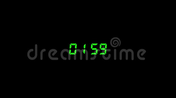 绿色数字计时器从黑色背景开始视频的预览图