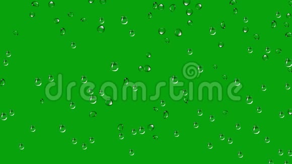 带有绿色屏幕背景的玻璃雨滴视频的预览图
