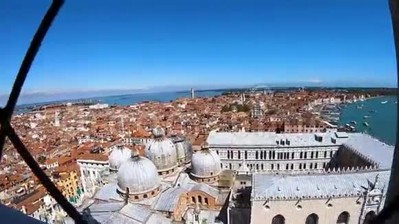 意大利威尼斯2019年9月9日圣马可广场和意大利威尼斯城市的鸟瞰图视频的预览图