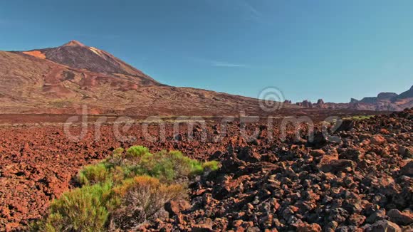 泰德火山特内里费岛加那利群岛西班牙国家公园的干旱沙漠红色火星表面和野生视频的预览图