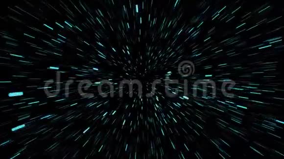 蓝色星迹中的翘曲或超空间运动摘要爆炸和扩大运动视频的预览图