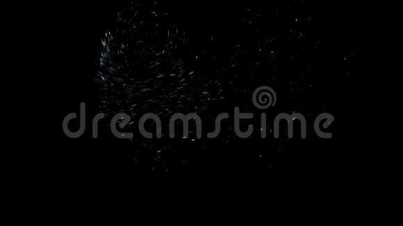 黑色背景下霓虹粒子的抽象涡旋流动动画神奇迷人的发光粒子流视频的预览图