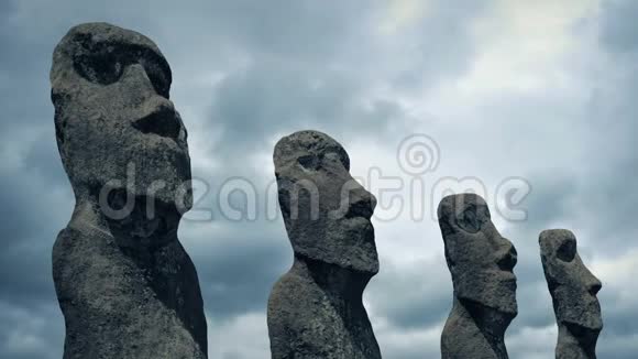 复活节岛雕像在白天视频的预览图