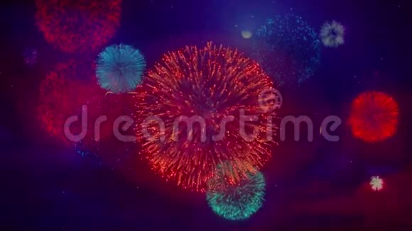 彩色轮胎爆炸粒子的美味文本视频的预览图