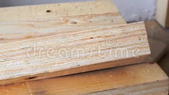 木工车间的木条木工的概念木工木材加工视频的预览图