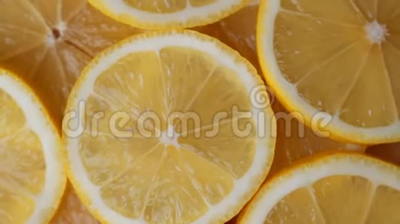 柠檬片旋转特写美食夏日视频的预览图
