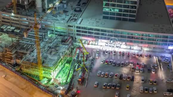 迪拜时代商务湾专用机器的建筑鸟瞰图视频的预览图