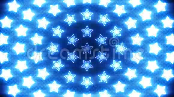 闪亮的星星放射蓝环视频的预览图