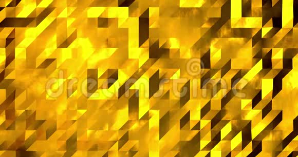 抽象黄金三维几何图案镶嵌金属背景新年的纹理3D动画循环4k视频的预览图