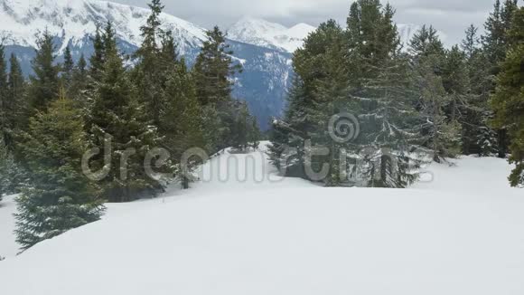 山坡上被狂风吹过的雪视频的预览图