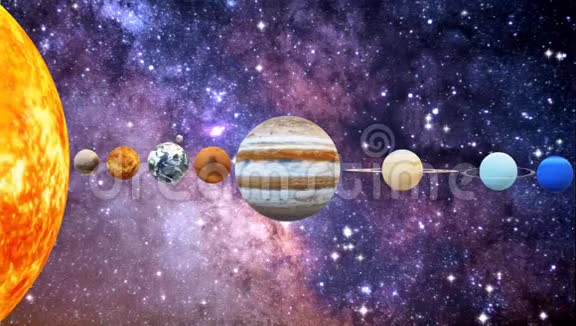 太阳系运动图形闪烁恒星背景视频的预览图
