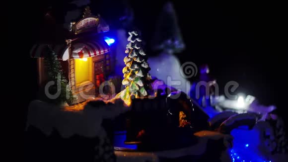 圣诞小镇和圣诞灯视频的预览图